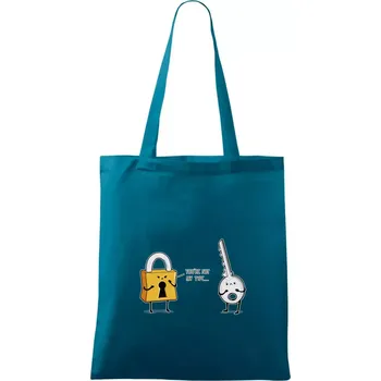 Zámek a klíč - Taška bavlněná - 42 x 38 cm ( Petrolejová )