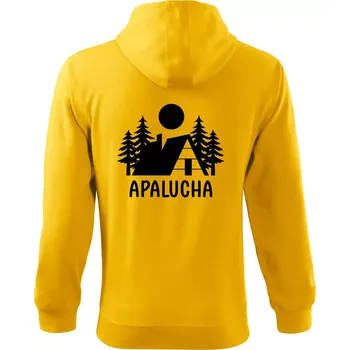 Pánská mikina Apalucha chalupa - Mikina s kapucí na zip trendy zipper - S ( Žlutá )