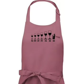 Kuchyňská zástěra Evoluce víno celý týden - Dámská zástěra na vaření - Univerzální velikost ( Starorůžová )