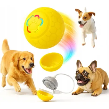 Hračka pro psa MÍČEK PRO PSY PRO KOČKU INTERAKTIVNÍ MÍČEK OMYL SMART USB SVÍTÍ SKÁČE ROZJEDE SE