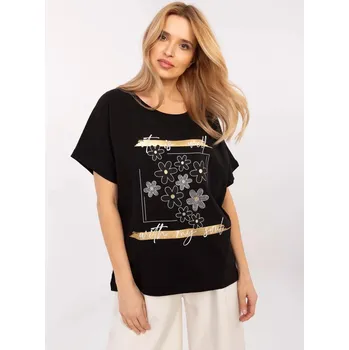 Dámská halenka Dámská černá halenka s krátkým rukávem FPrice, S i523_5906694016073