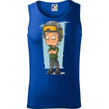 Vesmírný voják denim - Tílko pánské Core - XL ( Královská modrá )