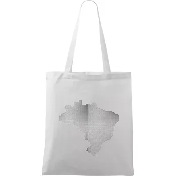 Mapa Brazílie body - Taška bavlněná - 42 x 38 cm ( Bílá )