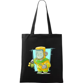 Nákupní taška Vesmírný voják tyrkysový - Taška bavlněná - 42 x 38 cm ( Černá )
