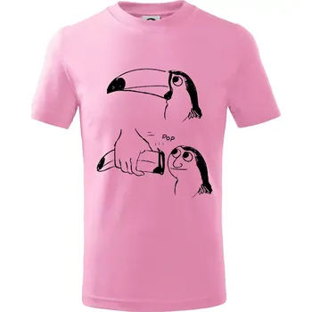 Proměna tukana - Tričko dětské bavlněné - 158 cm/12 let ( Růžová )