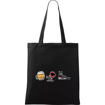 Nákupní taška Hattrick hokej - Taška bavlněná - 42 x 38 cm ( Černá )