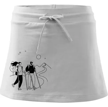 Dámská sukně Kreslený pár na výletě - Sportovní sukně - two in one - XL ( Bílá )