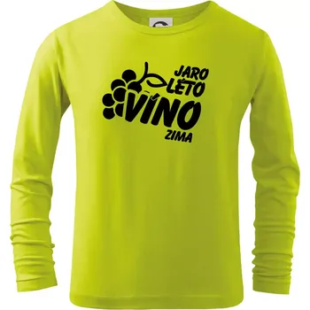 Chlapecké oblečení Jaro, léto, víno, zima - Triko dětské Long Sleeve - 158 cm/12 let ( Limetková )