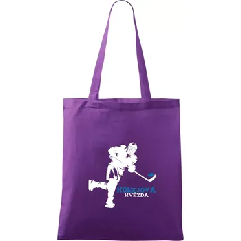 Hokejová hvězda - Taška bavlněná - 42 x 38 cm ( Fialová )