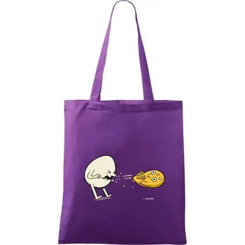 Nákupní taška Vajíčko kejch - Taška bavlněná - 42 x 38 cm ( Fialová )