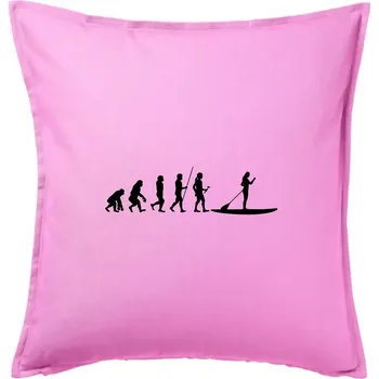 Polštář Evoluce paddleboard žena - Polštář 50x50 - 50x50 - Pouze potah ( Růžová )