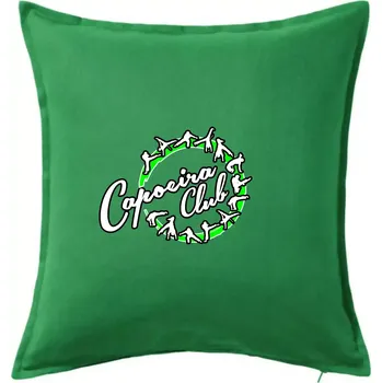 Polštář Capoeira club nápis - cviky v kruhu - Polštář 50x50 - 50x50 - Včetně výplně ( Středně zelená )