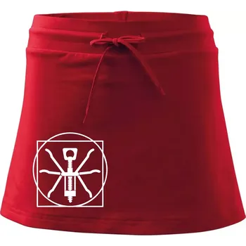 Dámská sukně Vitruviánský otvírák - Sportovní sukně - two in one - L ( Červená )