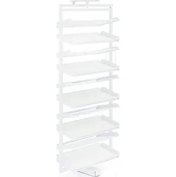 Botník ATM Otočný botník/stojan na boty SYMPHONY WB-671 s 10 polic, bílý - s tlumeným dovíráním