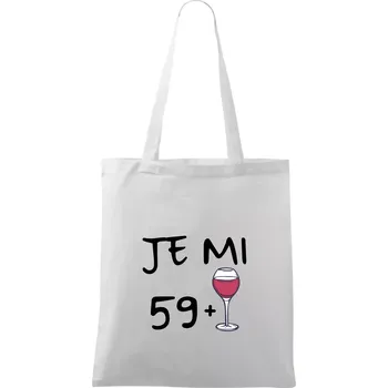 Je mi 59 (60) víno - Taška bavlněná - 42 x 38 cm ( Bílá )