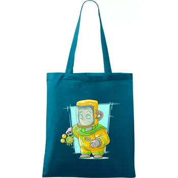 Nákupní taška Vesmírný voják tyrkysový - Taška bavlněná - 42 x 38 cm ( Petrolejová )