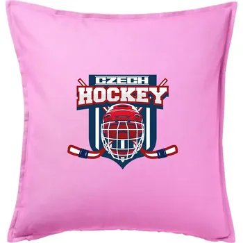 Polštář Czech Hockey erb - Mistrovství světa v ledním hokeji 2024 - Polštář 50x50 - 50x50 - Pouze potah ( Růžová )