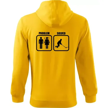 Pánská mikina Problém hokejista - Mikina s kapucí na zip trendy zipper - M ( Žlutá )