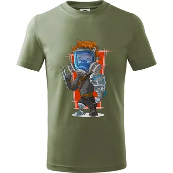 Vesmírný voják červený - Tričko dětské bavlněné - 158 cm/12 let ( Khaki )