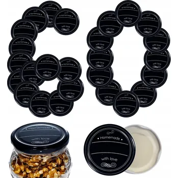 Sklenice Šroubovací Víčka na sklenice, deklíky, pokličky, šroubovací víčka 66mm, 60 ks, VZOR H