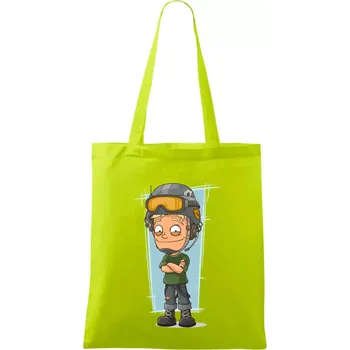 Vesmírný voják denim - Taška bavlněná - 42 x 38 cm ( Limetková )