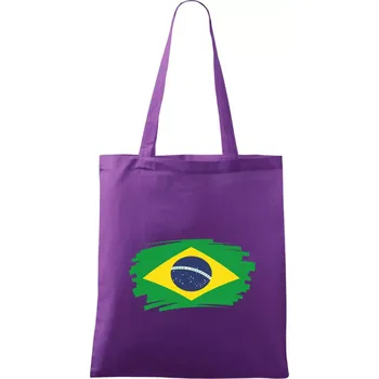 Brazílie vlajka štětkou - Taška bavlněná - 42 x 38 cm ( Fialová )