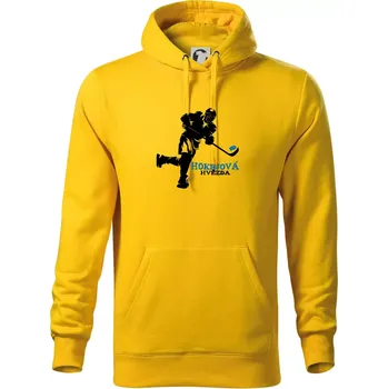Pánská mikina Hokejová hvězda - Mikina pánská Cape s kapucí - XL ( Žlutá )