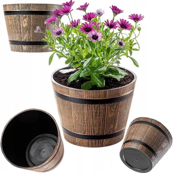 Květináč Hnědý plast Květináč Kadax 23 cm x 23 x 17 cm