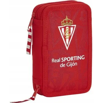 Penál Dvoupatrový penál Real Sporting de Gijón Červený 12.5 x 19.5 x 4 cm (28 dílů)