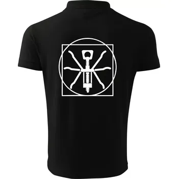 Pánská košile Vitruviánský otvírák - Polokošile pánská Pique Polo 203 - 4XL ( Černá )