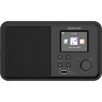 Radiopřijímač SENCOR Internetové rádio s výkonem 4W, WiFi, FM, DAB+, USB, LCD displej