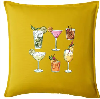 Polštář Koktejly - Polštář 50x50 - 50x50 - Pouze potah ( Žlutá )