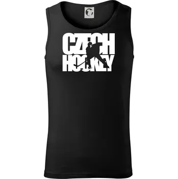 Pánské termoprádlo Czech hockey - nápis s hokejistou - Mistrovství světa v ledním hokeji 2026 - Tílko pánské Core - L ( Černá )