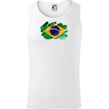 Brazílie vlajka vodové barvy - Tílko pánské Core - 2XL ( Bílá )