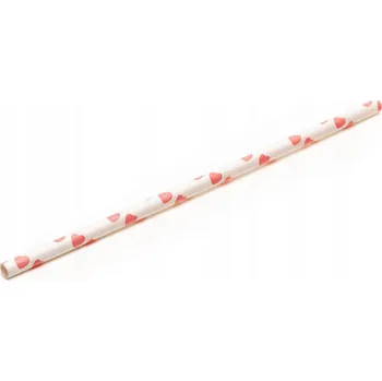 Jednorázové nádobí Bio Papírová Brčka "růžová srdíčka" 200 ks