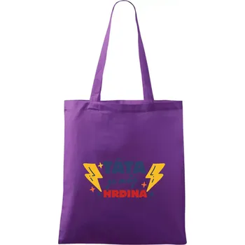 Táta je můj hrdina - Taška bavlněná - 42 x 38 cm ( Fialová )