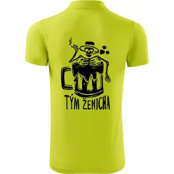 Pánská košile Tým ženicha kostra - Polokošile Victory sportovní (dresovina) - XL ( Limetková )