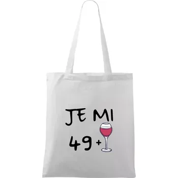 Je mi 49 (50) víno - Taška bavlněná - 42 x 38 cm ( Bílá )