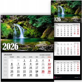 Obraz Kalendář 2026 trojdílný – krajiny, výhledy, příroda a klid MIX VZORŮ