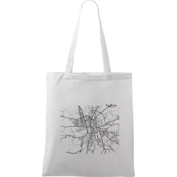 Mapy měst černobílé Budějce - Taška bavlněná - 42 x 38 cm ( Bílá )