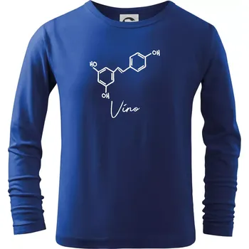 Chlapecké tričko Barová chemie - víno - Triko dětské Long Sleeve - 146 cm/10 let ( Královská modrá )