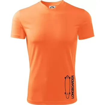 Longboard na výšku - Dětské triko sportovní (dresovina) - 146 cm/10 let ( Neon mandarine )