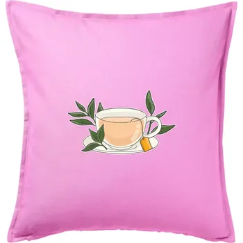Polštář Šálek čaje - Polštář 50x50 - 50x50 - Pouze potah ( Růžová )