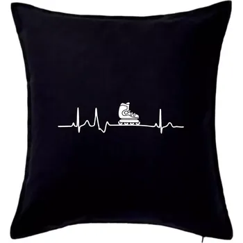 Polštář EKG inline - Polštář 50x50 - 50x50 - Pouze potah ( Černá )