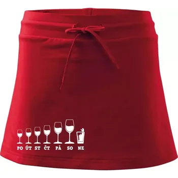 Dámská sukně Evoluce víno celý týden - Sportovní sukně - two in one - S ( Červená )