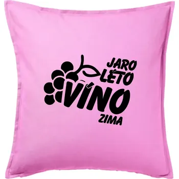 Polštář Jaro, léto, víno, zima - Polštář 50x50 - 50x50 - Pouze potah ( Růžová )