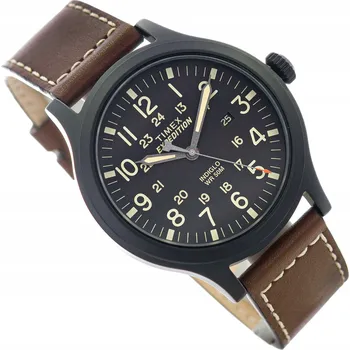 Hodinky PÁNSKÉ HODINKY TIMEX TW4B11300 EXPEDITION SCOUT HNĚDÉ S ŘEMÍNKEM INDIGLO