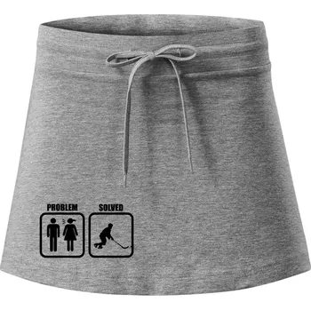Dámská sukně Problém hokejista - Sportovní sukně - two in one - S ( Tmavě šedý melír )