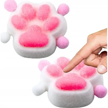 Hračka pro kočku VELKÁ KOČIČÍ TLAPKA KOŤÁTKO 7x7 S CHLUPY Squishy CAT MAČKACÍ HRAČKA hračka VONÍ