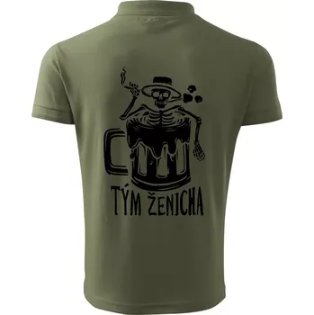Pánská košile Tým ženicha kostra - Polokošile pánská Pique Polo 203 - 5XL ( Khaki )